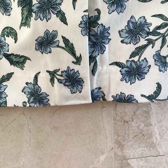 J. Crew Pencil Skirt, Sz 6, NWT White & Blue Floral Fall Office Cottagecore Twee - Picture 5 of 9